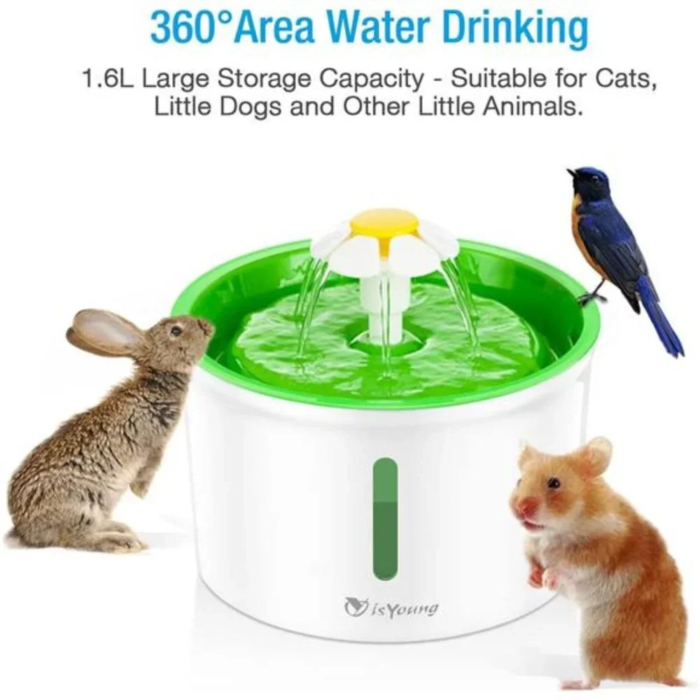 Cat Fountain 1.6L Automatic Pet Water Fountain Pet Water Dispenser, Dog/Cat
